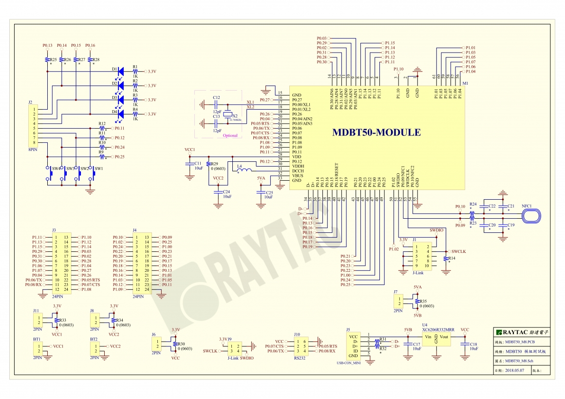 MDBT50Q Demo Board Schematic